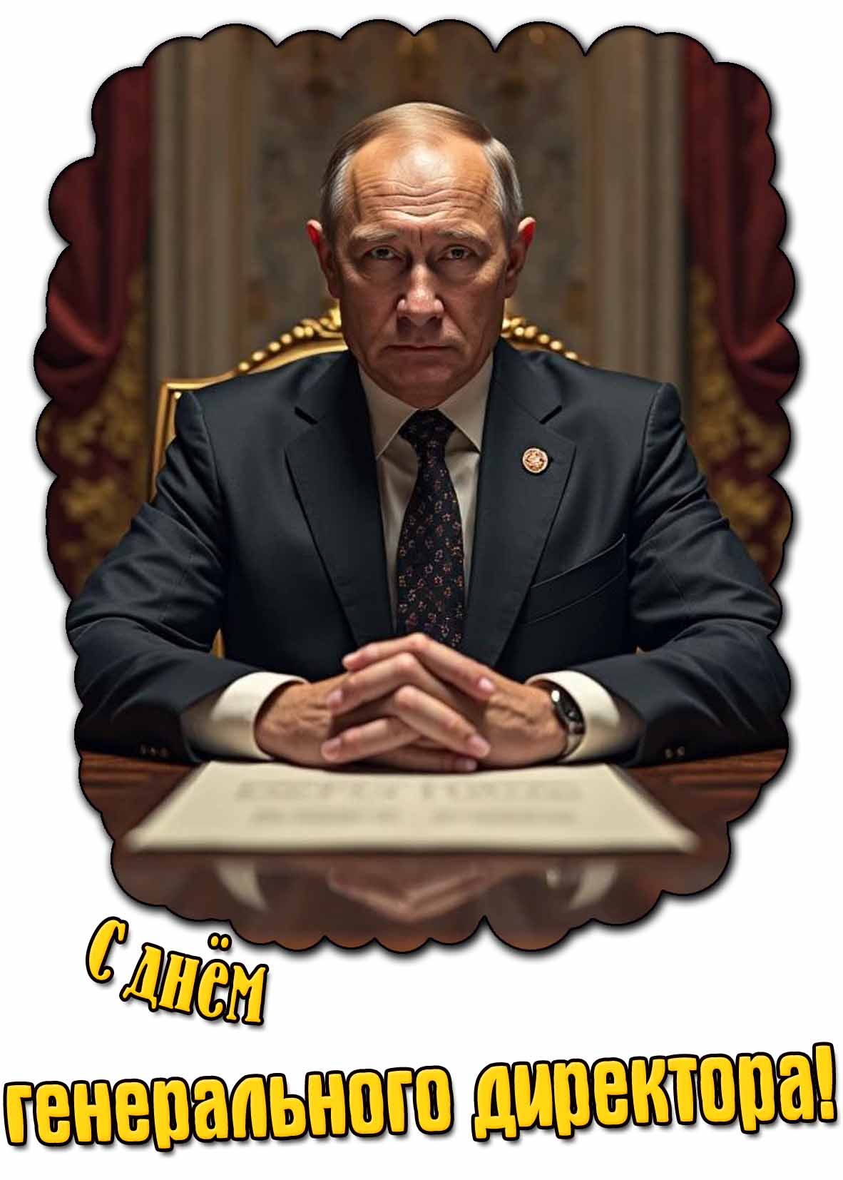 С днём генерального директора! - прикольная открытка с Путиным