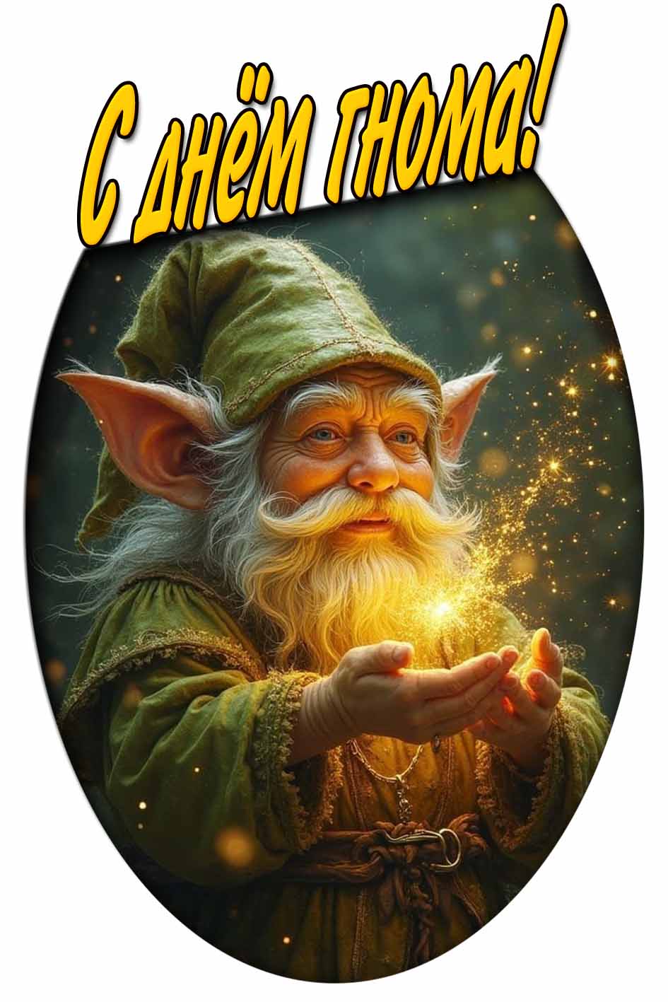 Магическая открытка с днём гнома