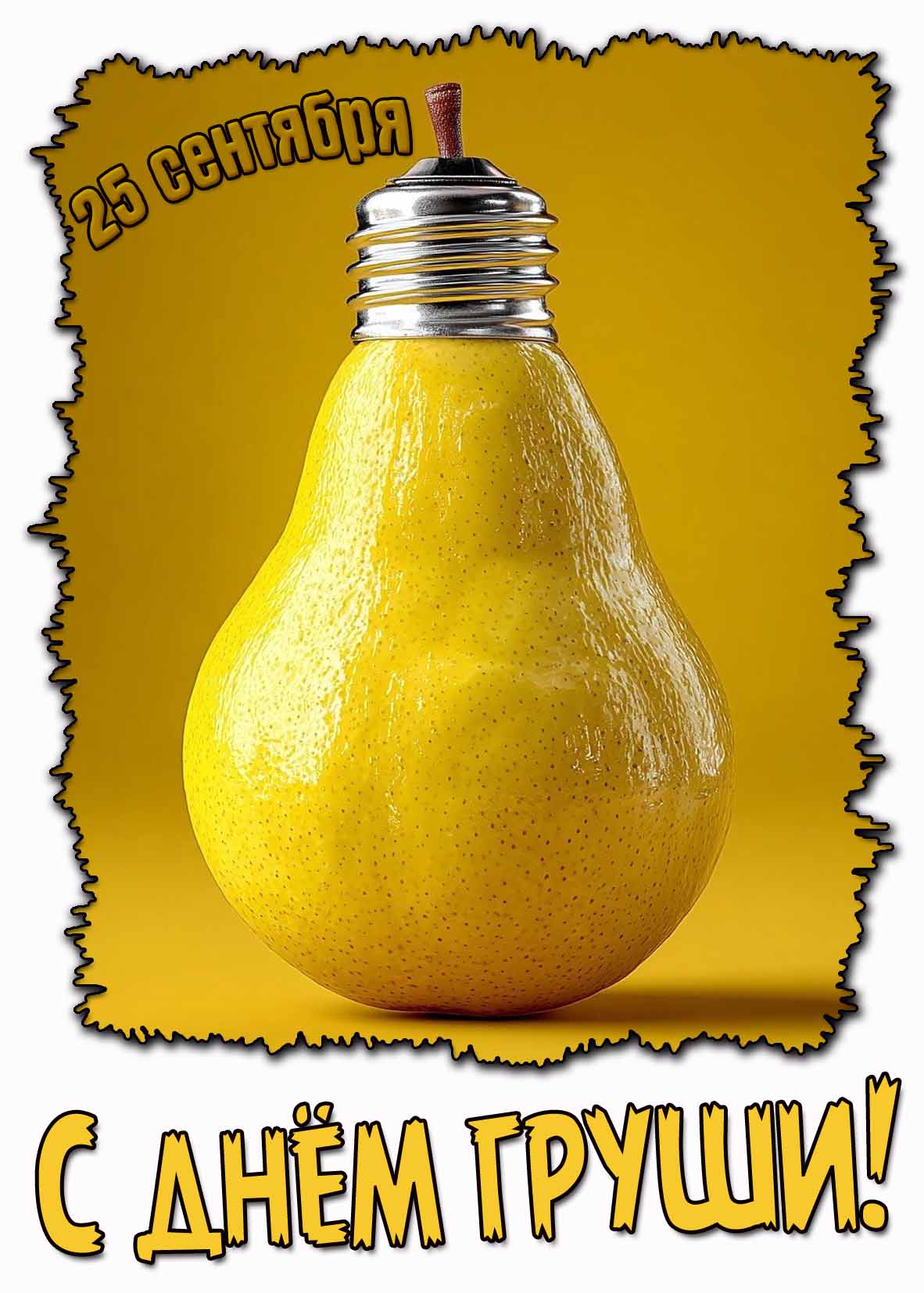 Красивая открытка с днём груши - 25 сентября