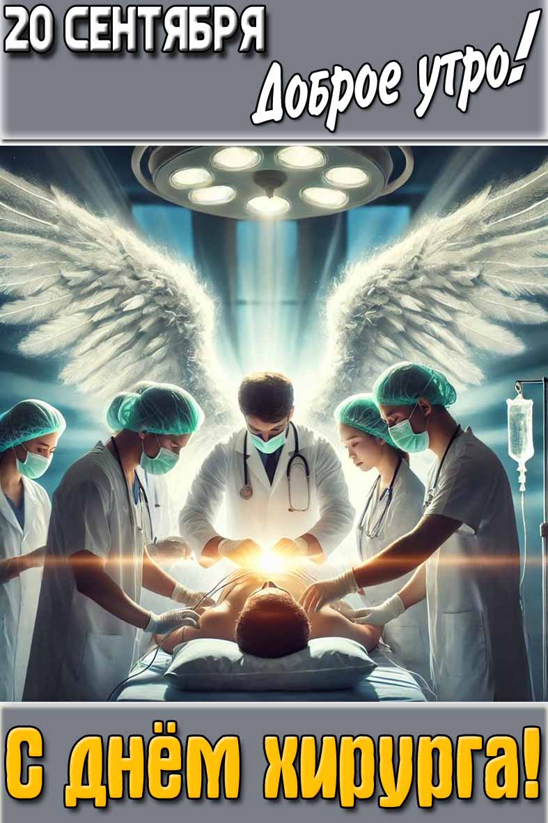 Открытка "20 сентября доброе утро! С днём хирурга!"