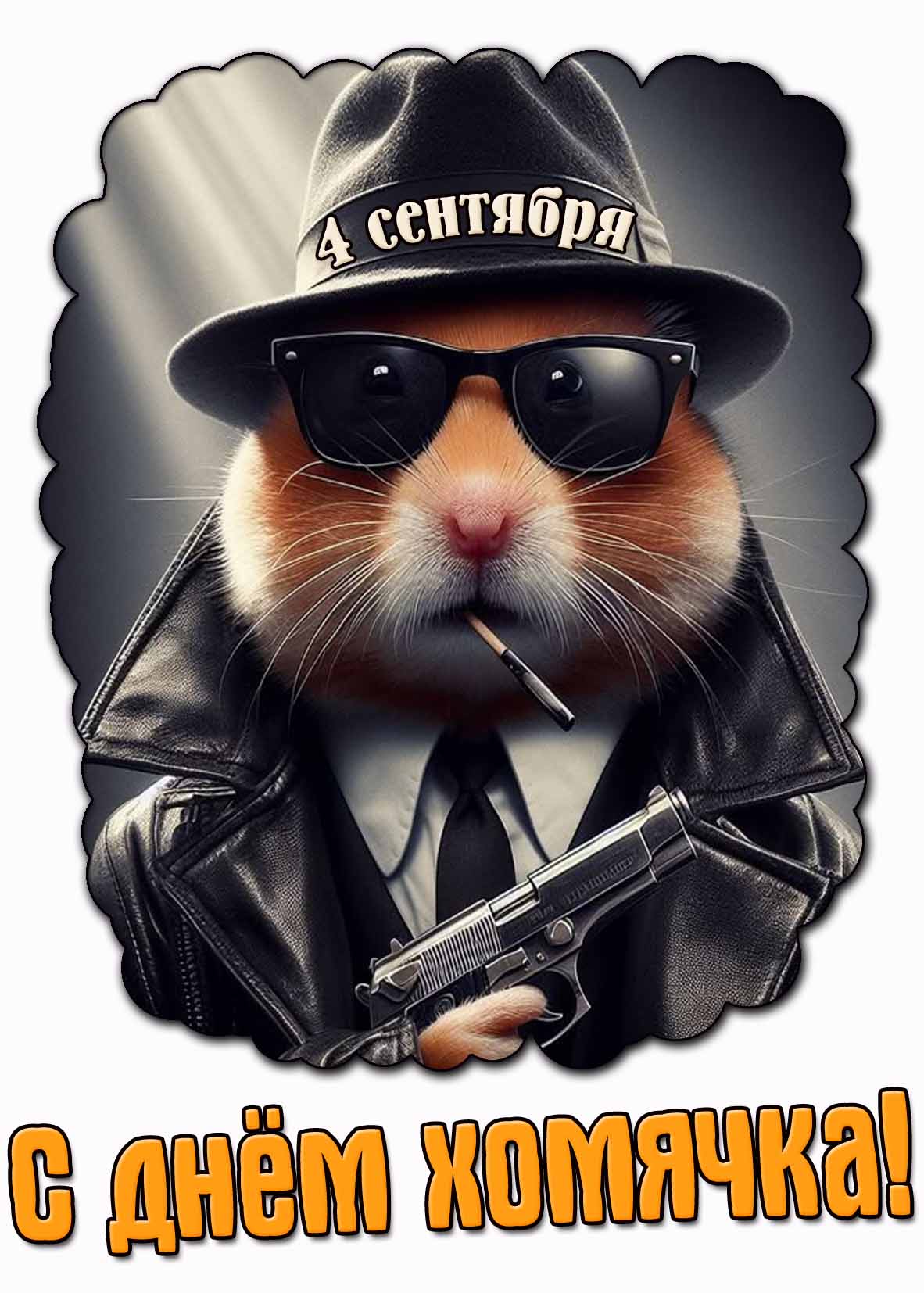 Смешная открытка на день хомячка 4 сентября