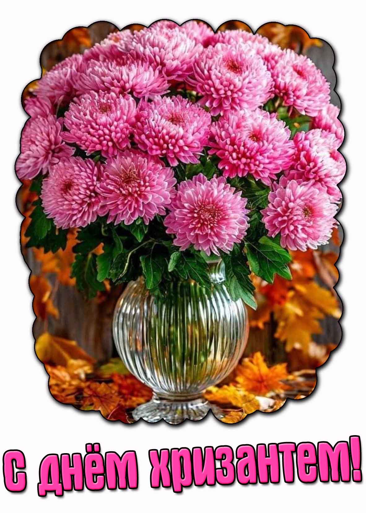 Осеняя картинка с днём хризантем