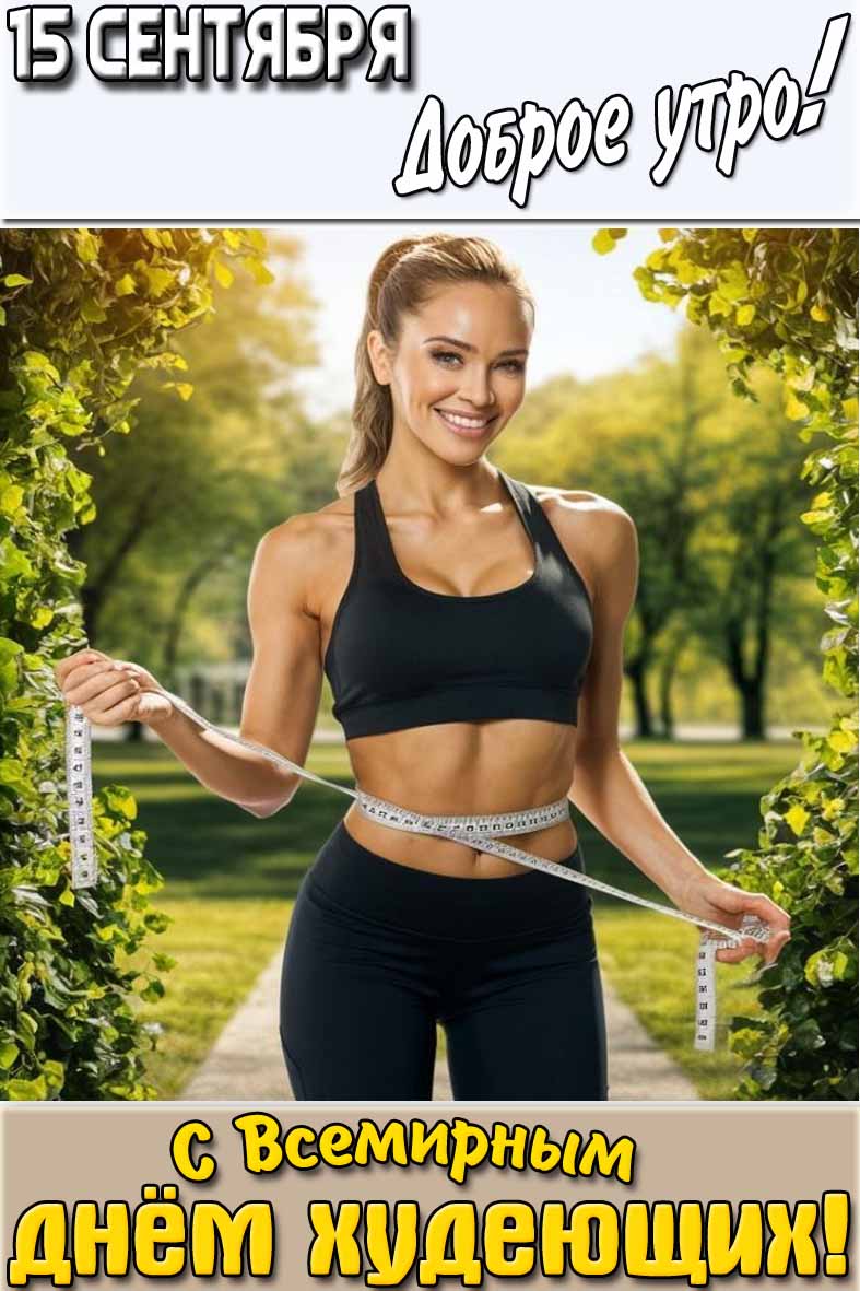 Картинка "15 сентября доброе утро! С всемирным днём худеющих!"