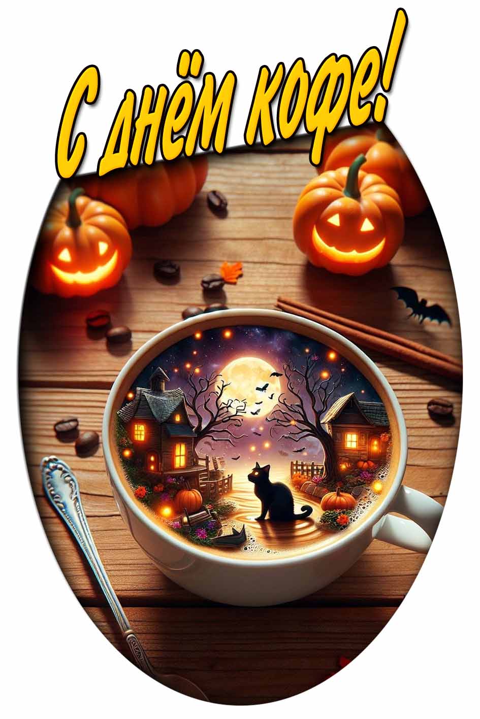 С днём кофе! - прикольная открытка