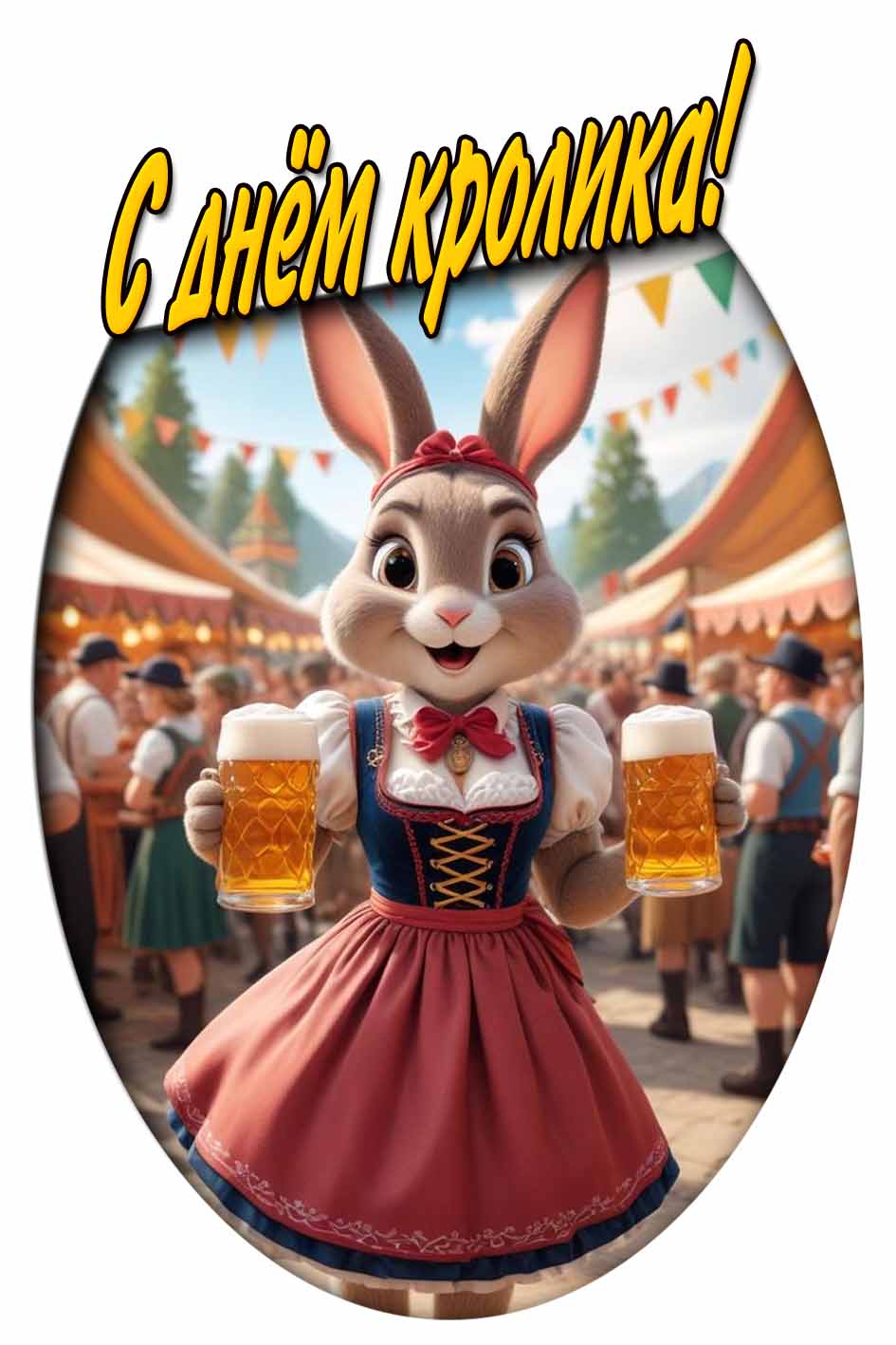 С днём кролика! - прикольная открытка