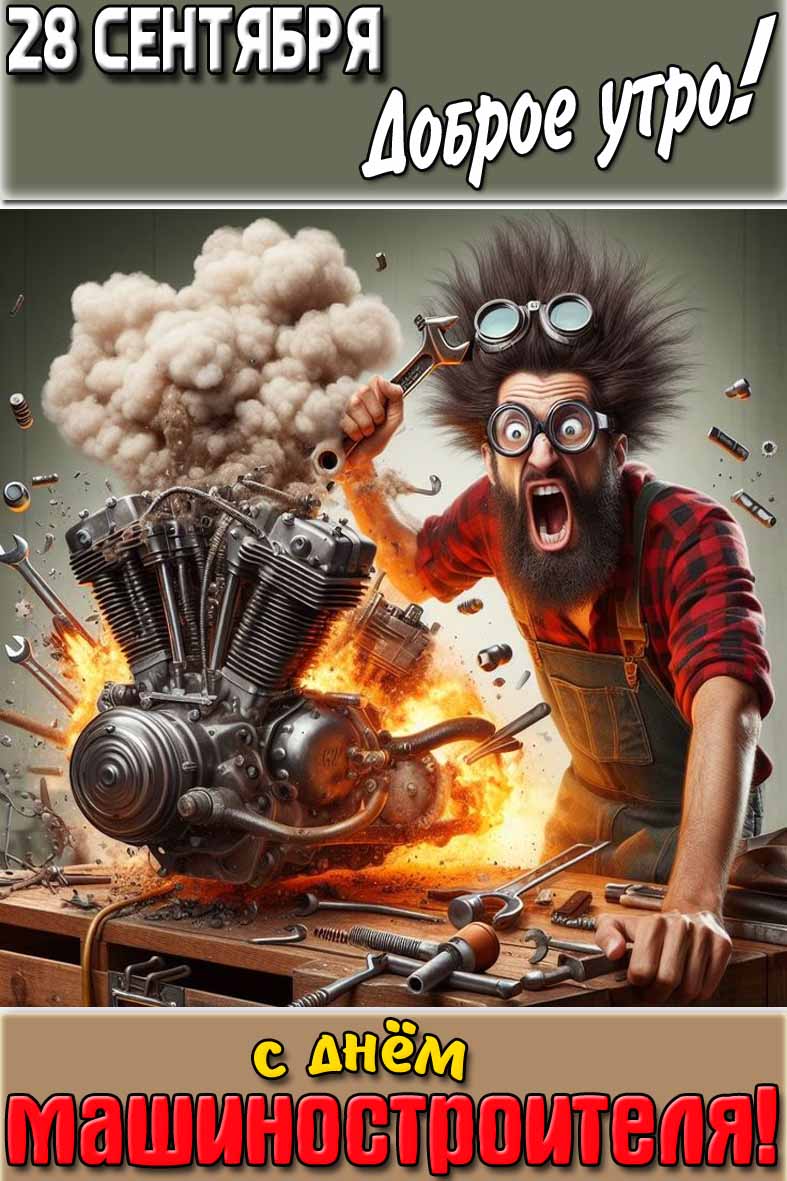 Картинка "28 сентября доброе утро! С днём машиностроителя!"