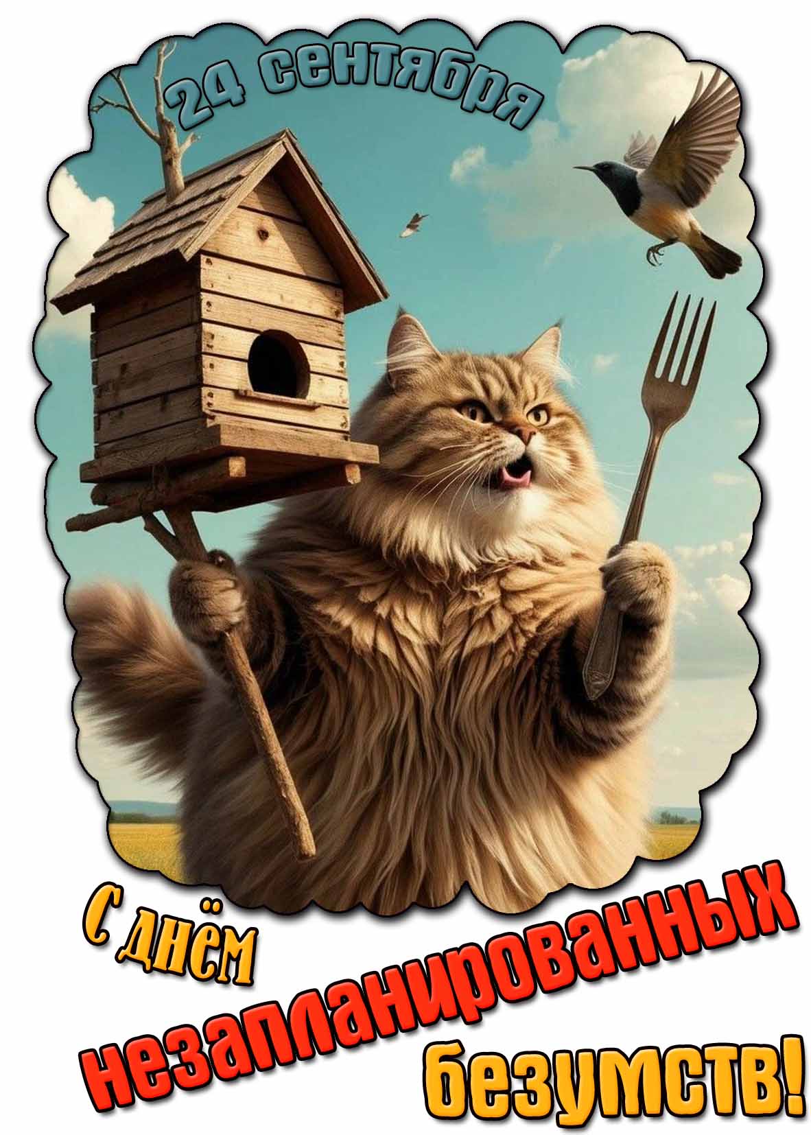 Смешная картинка с днём незапланированных безумств - 24 сентября