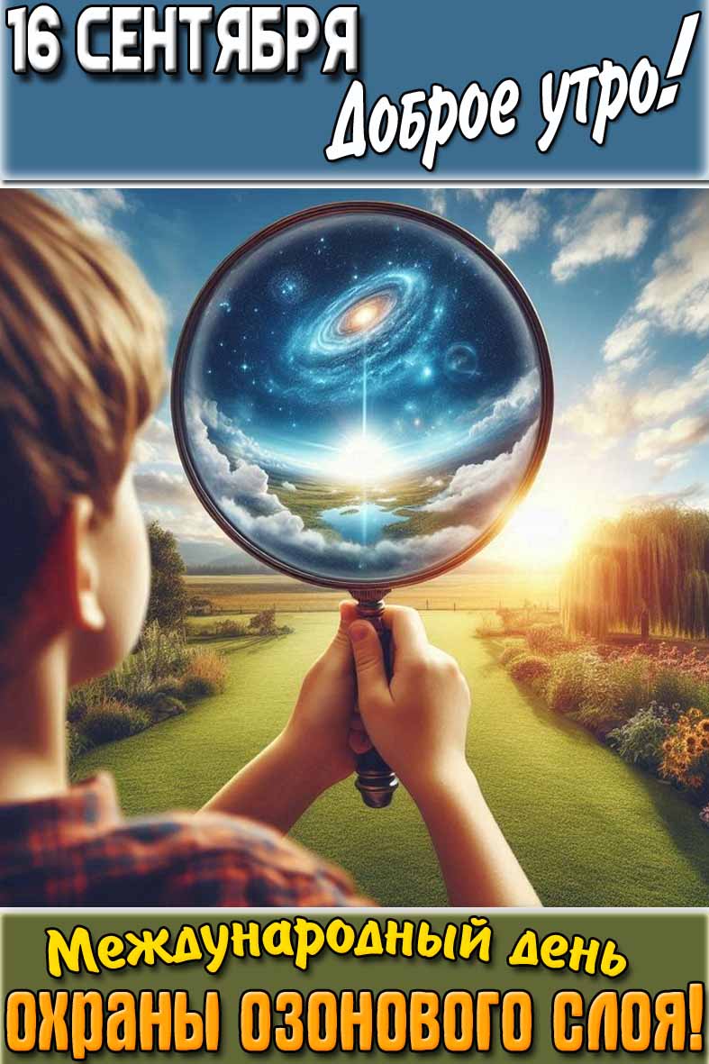 Открытка "16 сентября доброе утро! Международный день охраны озонового слоя!"