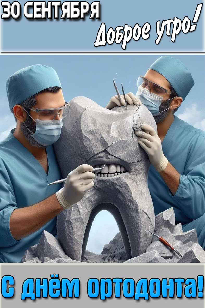 Прикольная картинка "30 сентября доброе утро! С днём ортодонта!"