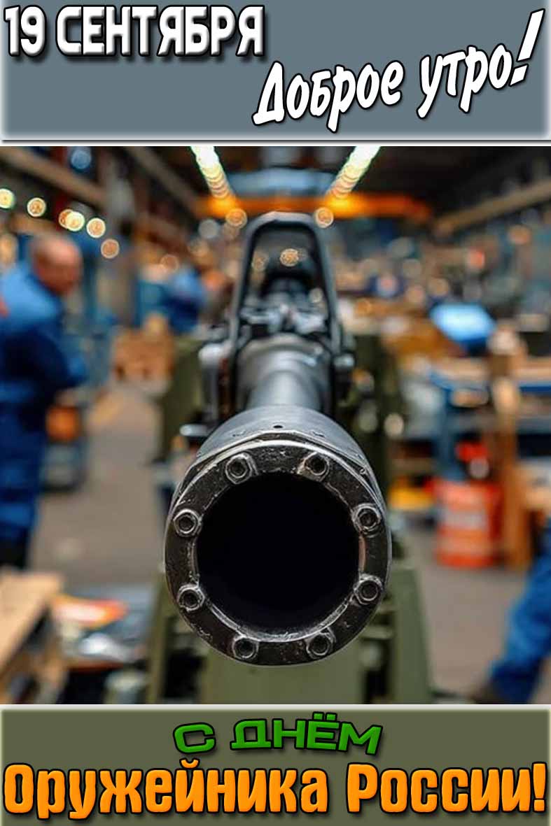 Картинка "19 сентября доброе утро! С днём оружейника России!"