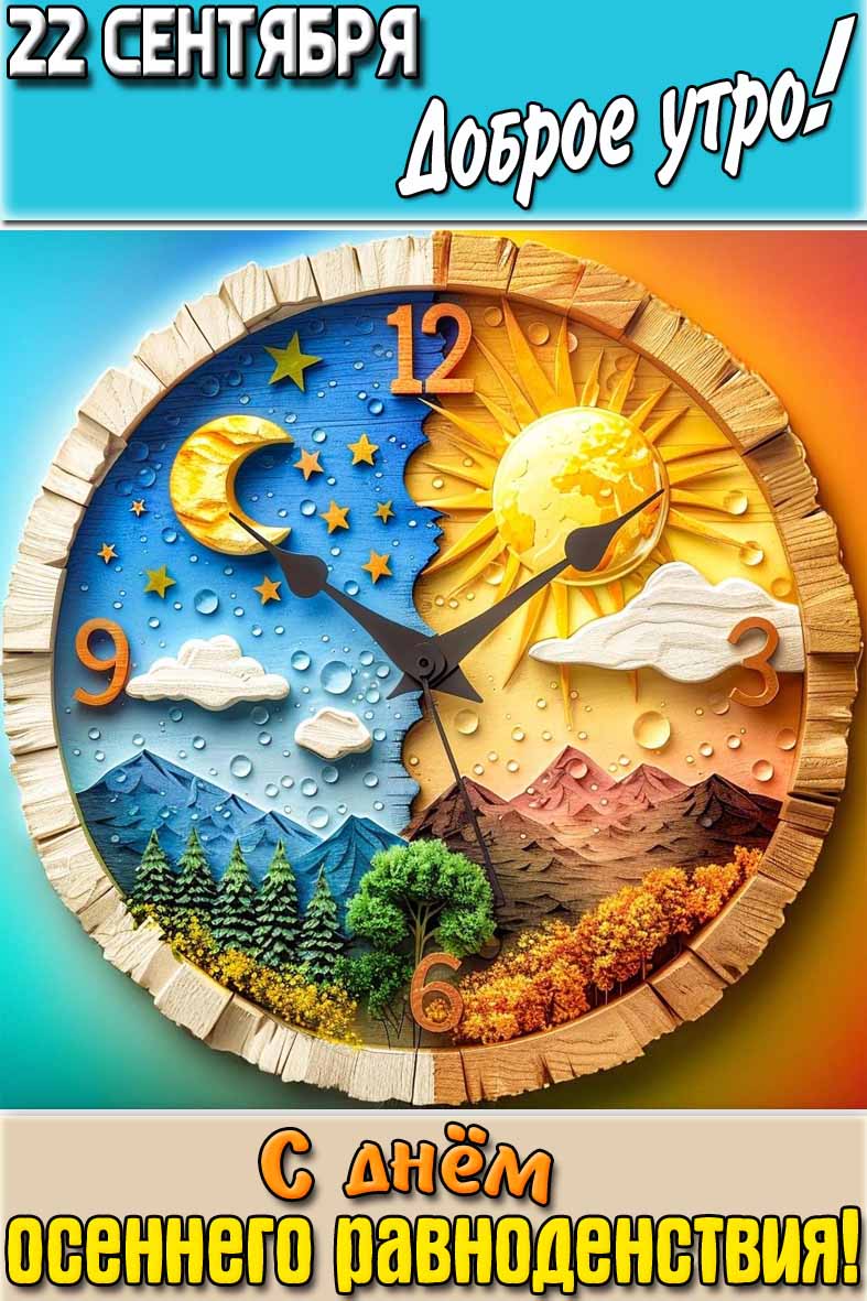 Открытка "22 сентября доброе утро! С днём осеннего равноденствия!"