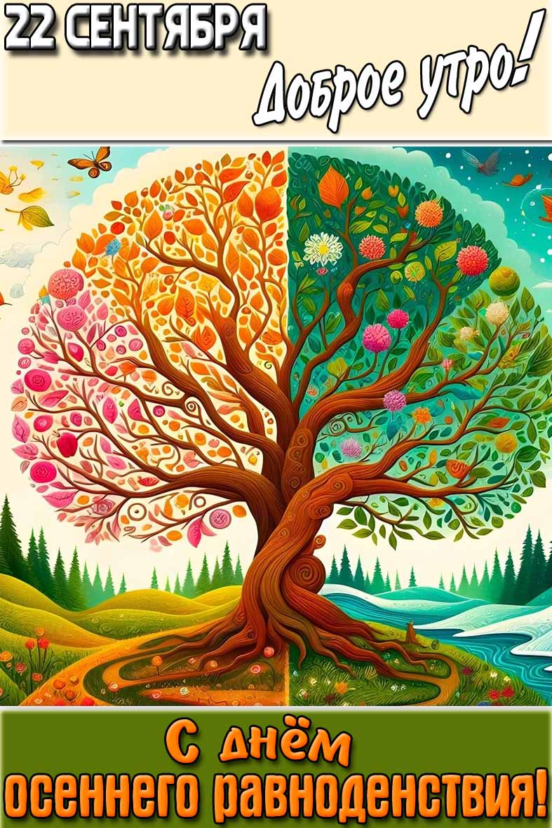Картинка "22 сентября доброе утро! С днём осеннего равноденствия!"