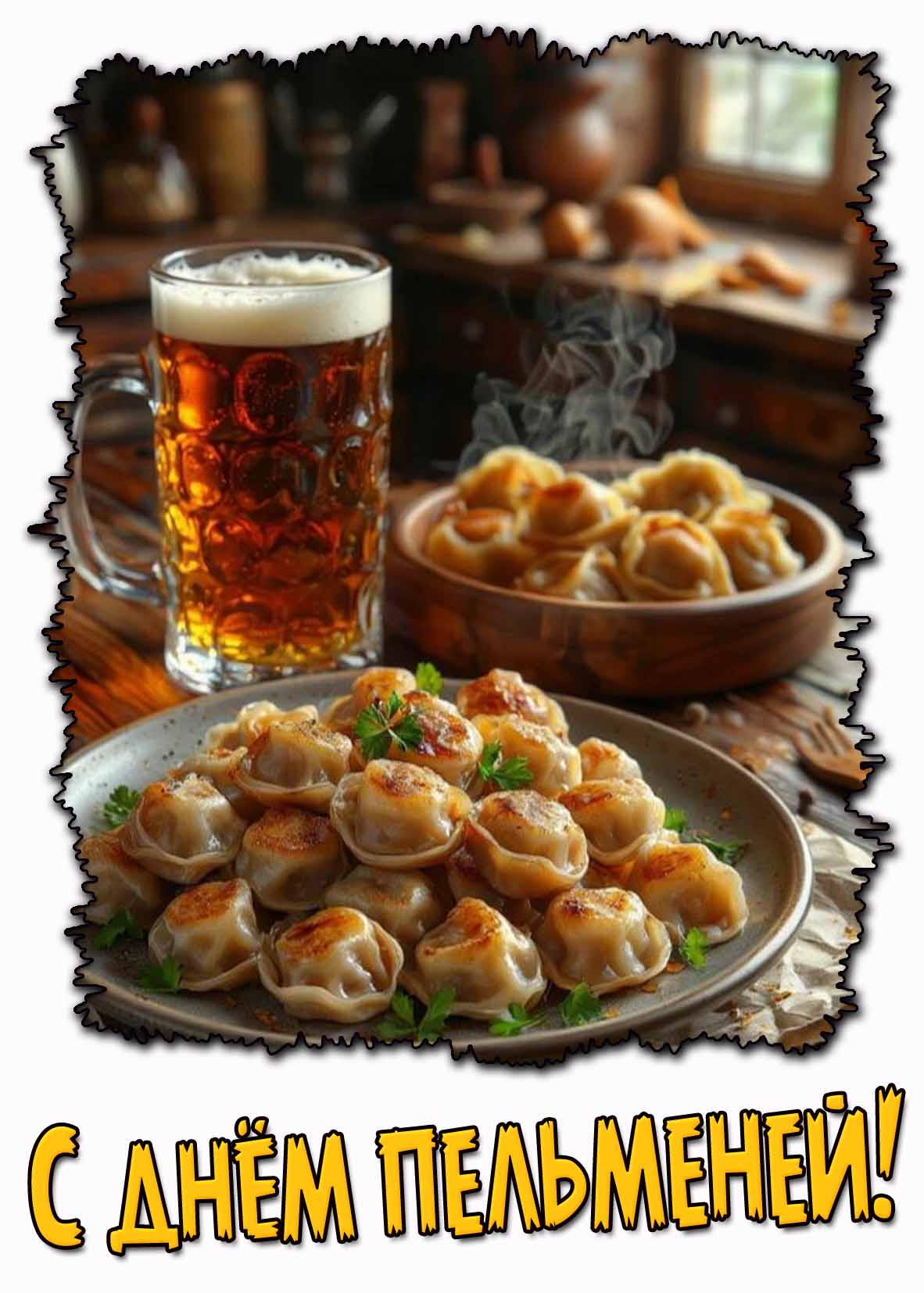 Прикольная картинка на день пельменей с пивом