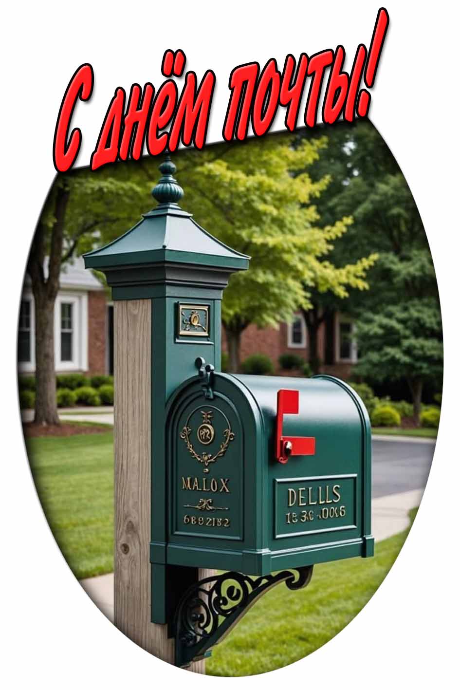 С днём почты! - стильная открытка