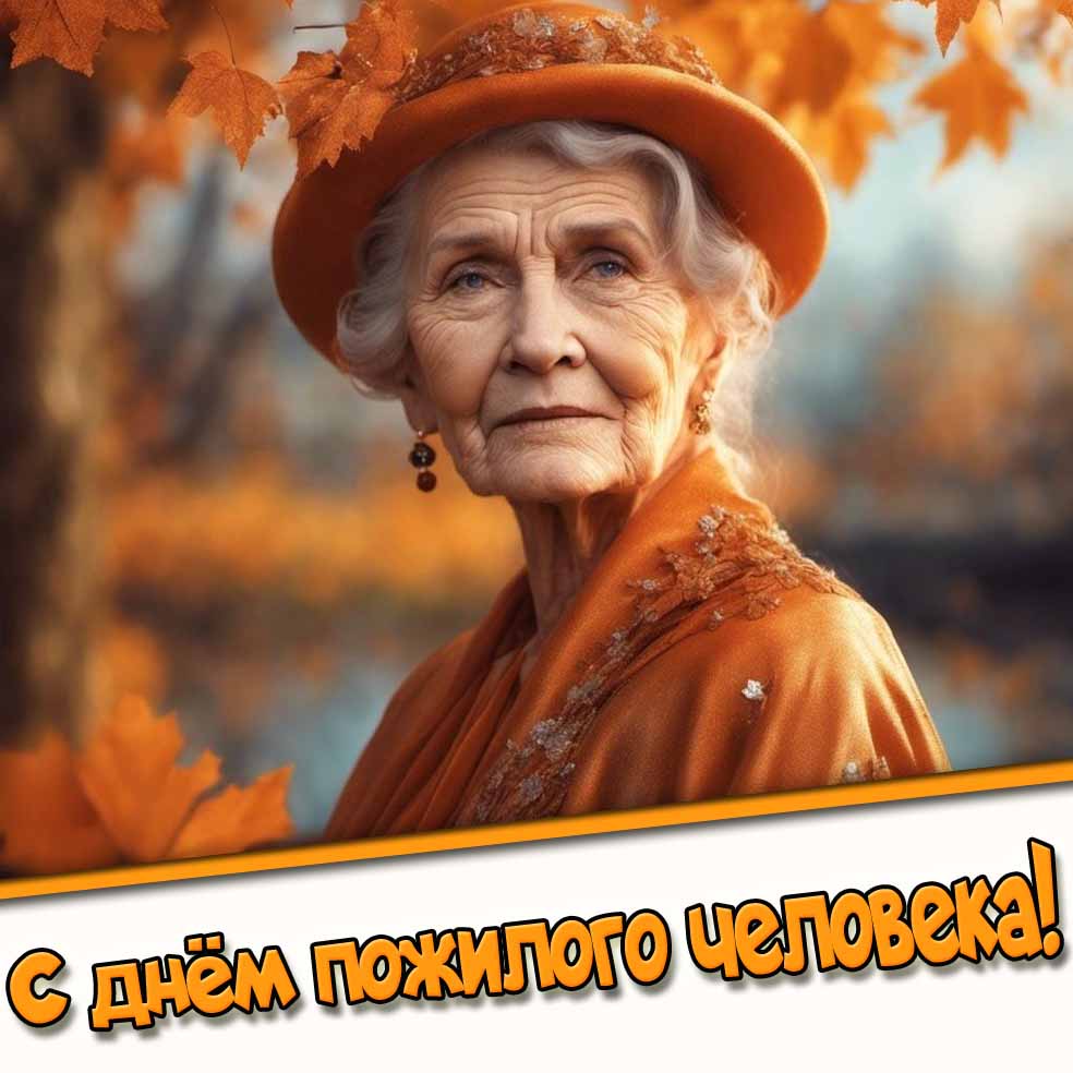 С днём пожилого человека! - картинка для женщины