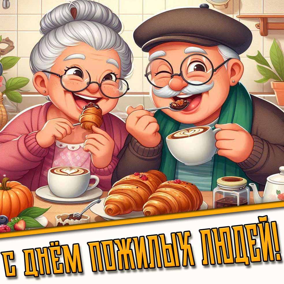 Прикольная открытка с днём пожилых людей