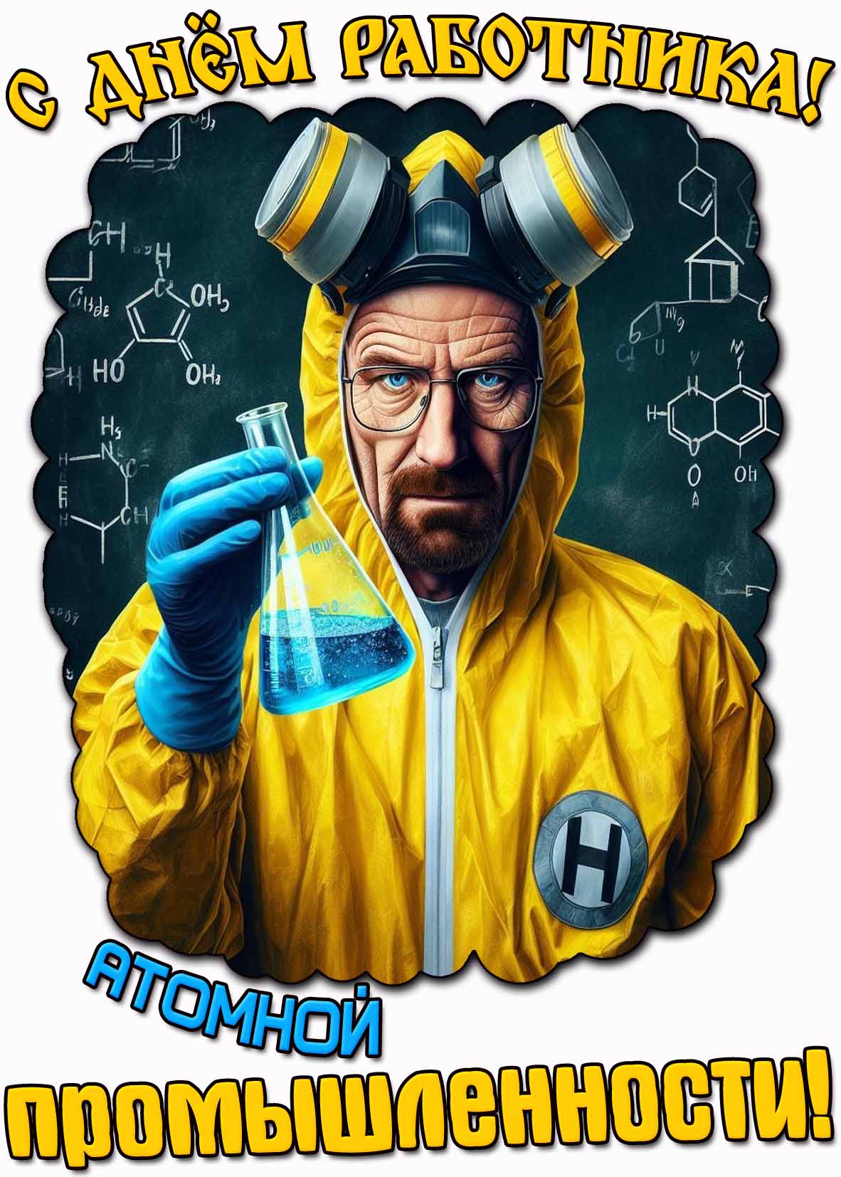 Красивая открытка с днём работника атомной промышленности