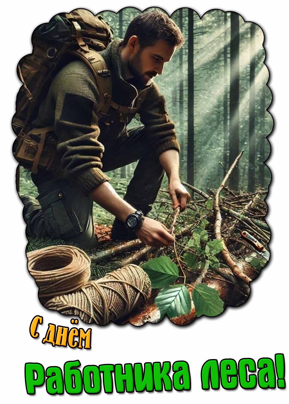 С днём работника леса! - красивая открытка