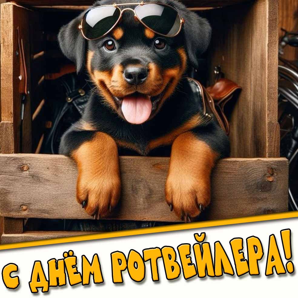 Открытка с днём ротвейлера