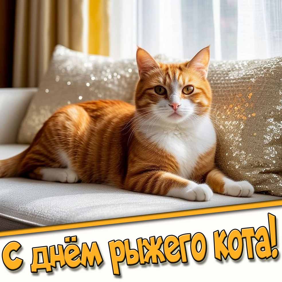 С днём рыжего кота! - картинка