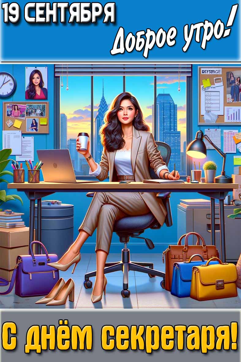 Картинка "19 сентября доброе утро! С днём секретаря!"