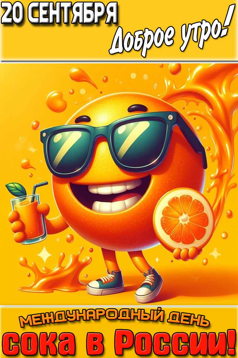Картинка "20 сентября доброе утро! Международный день сока в России!"