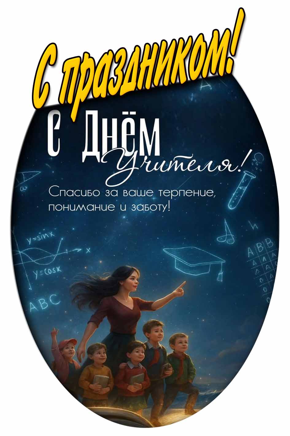 Картинка "С днём учителя! Спасибо за ваше терпение, понимание и заботу! С праздником!"