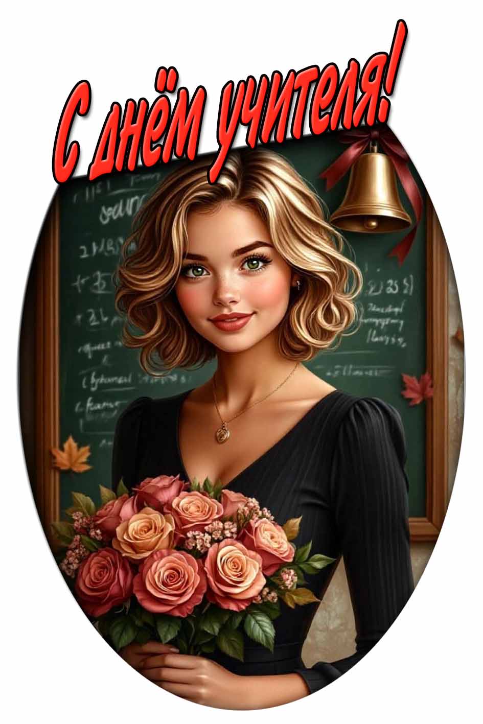 С днём учителя! - красивая картинка с цветами