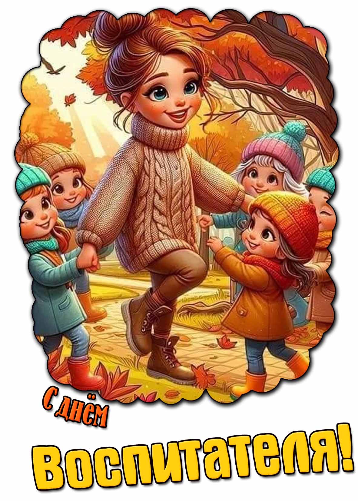 Красивая осенняя картинка с днём воспитателя