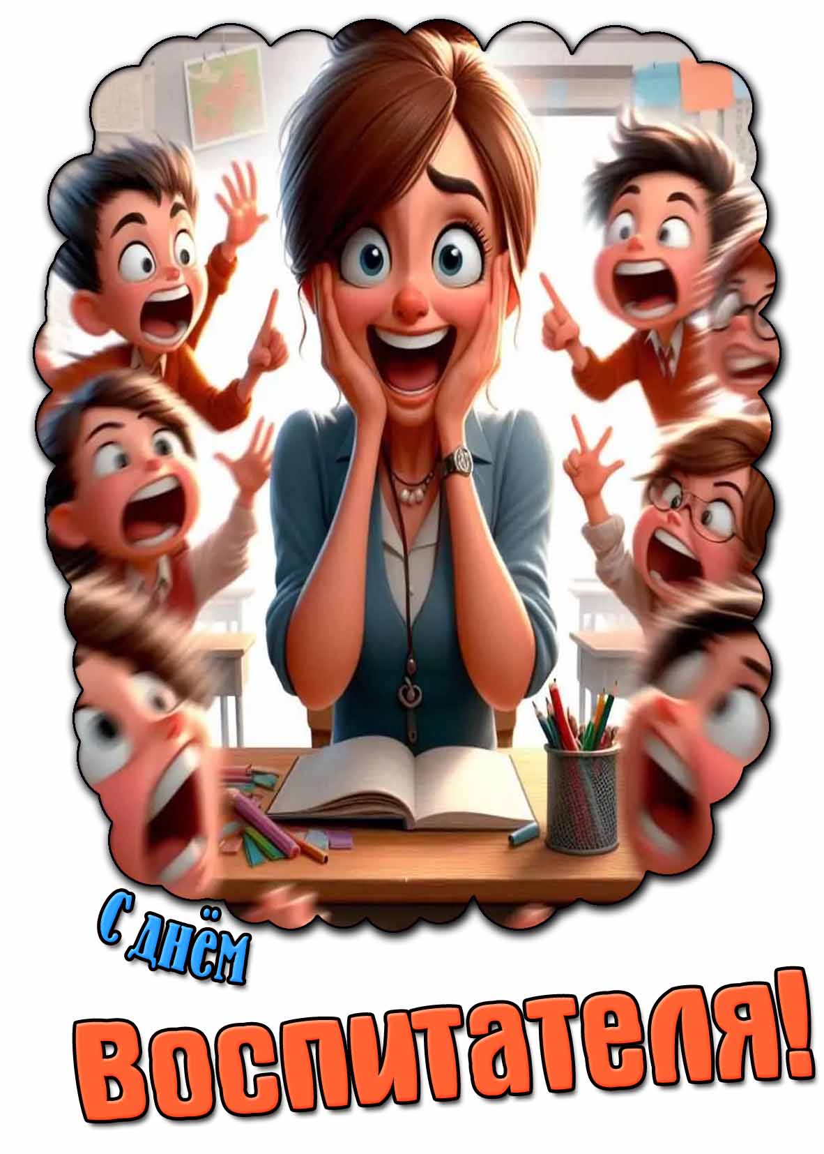 Смешная открытка с днём воспитателя