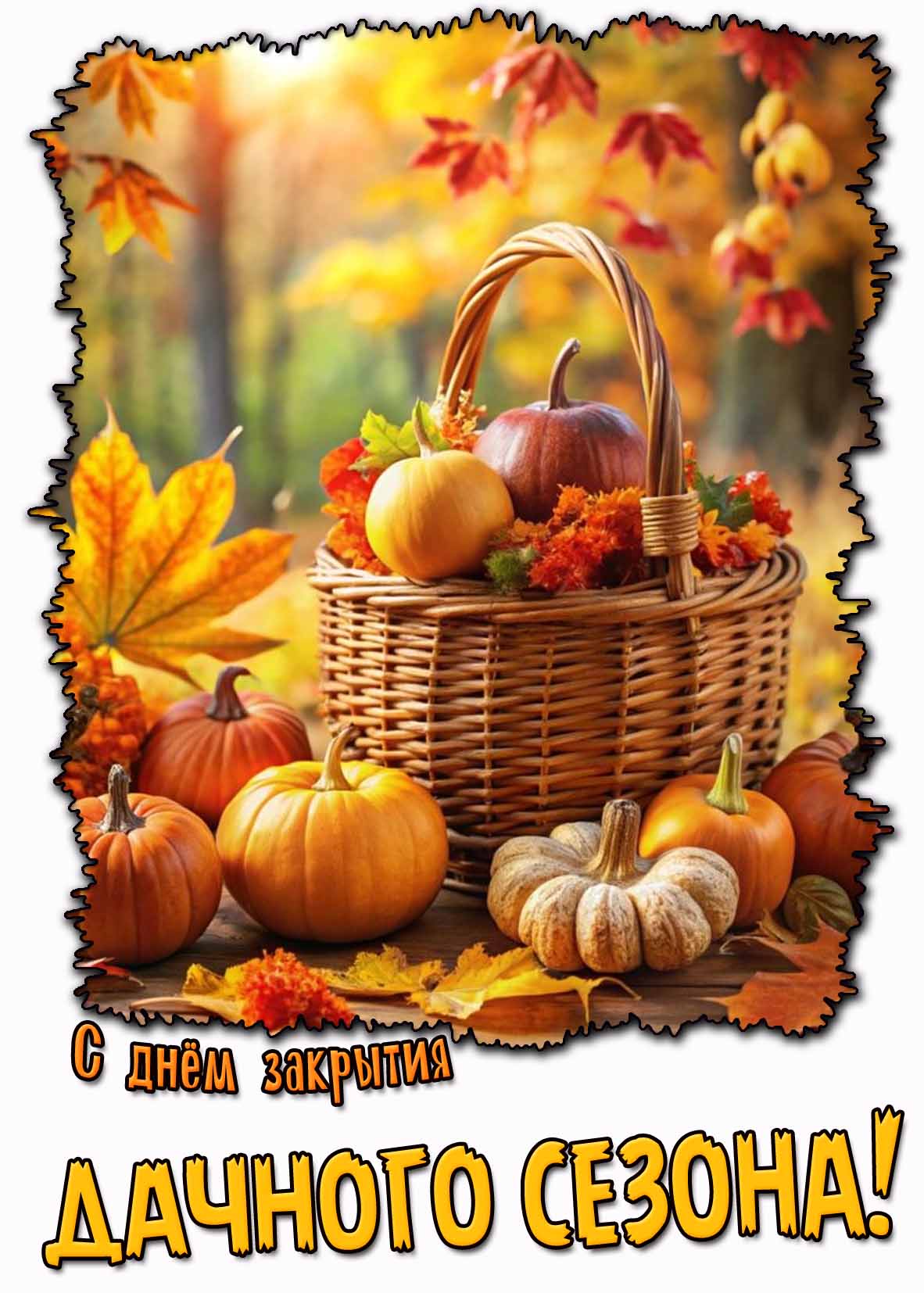 Красивая осенняя картинка с днём закрытия дачного сезона