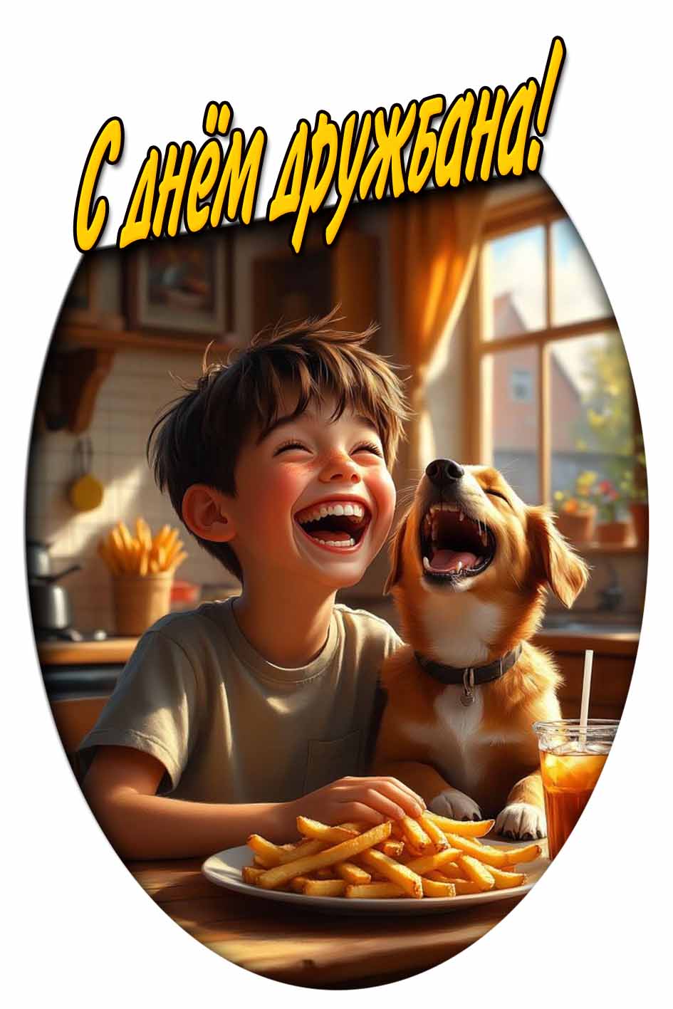 С днём дружбана! - позитивная детская картинка