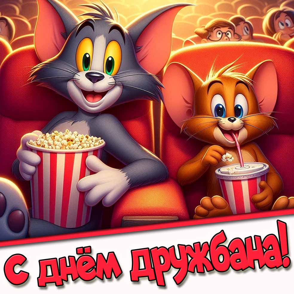 С днём дружбана! - мультяшная открытка