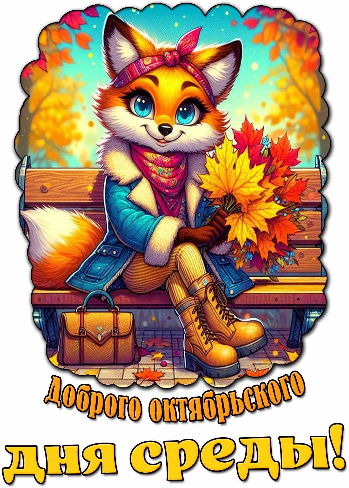 Открытка доброго октябрьского дня среды
