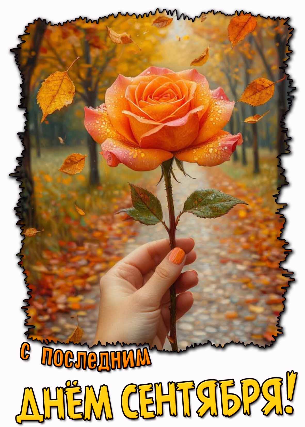 Открытка с последним днём сентября