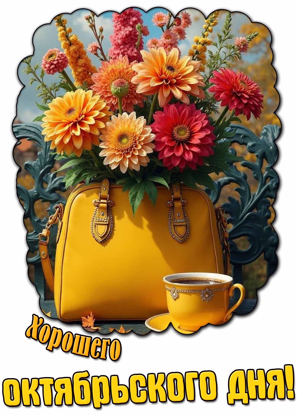 Хорошего октябрьского дня! - картинка с цветами