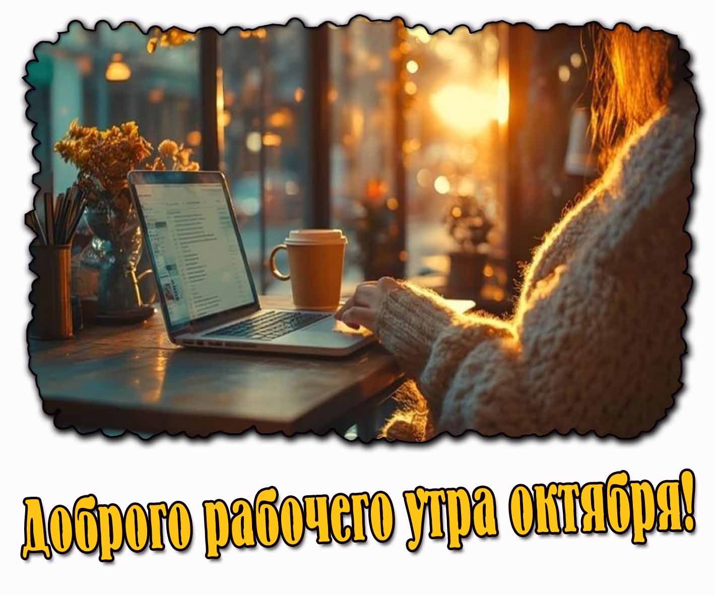 Открытка доброго рабочего утра октября