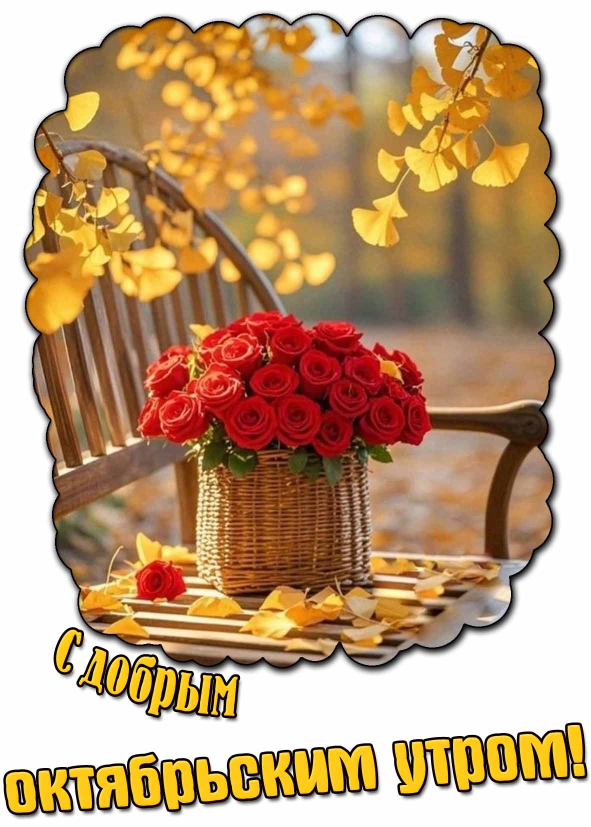 С добрым октябрьским утром! - картинка с розами