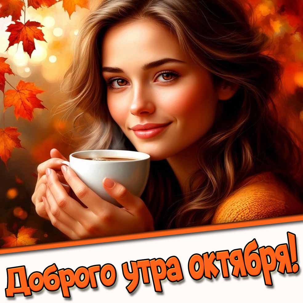 Картинка доброго утра октября с девушкой