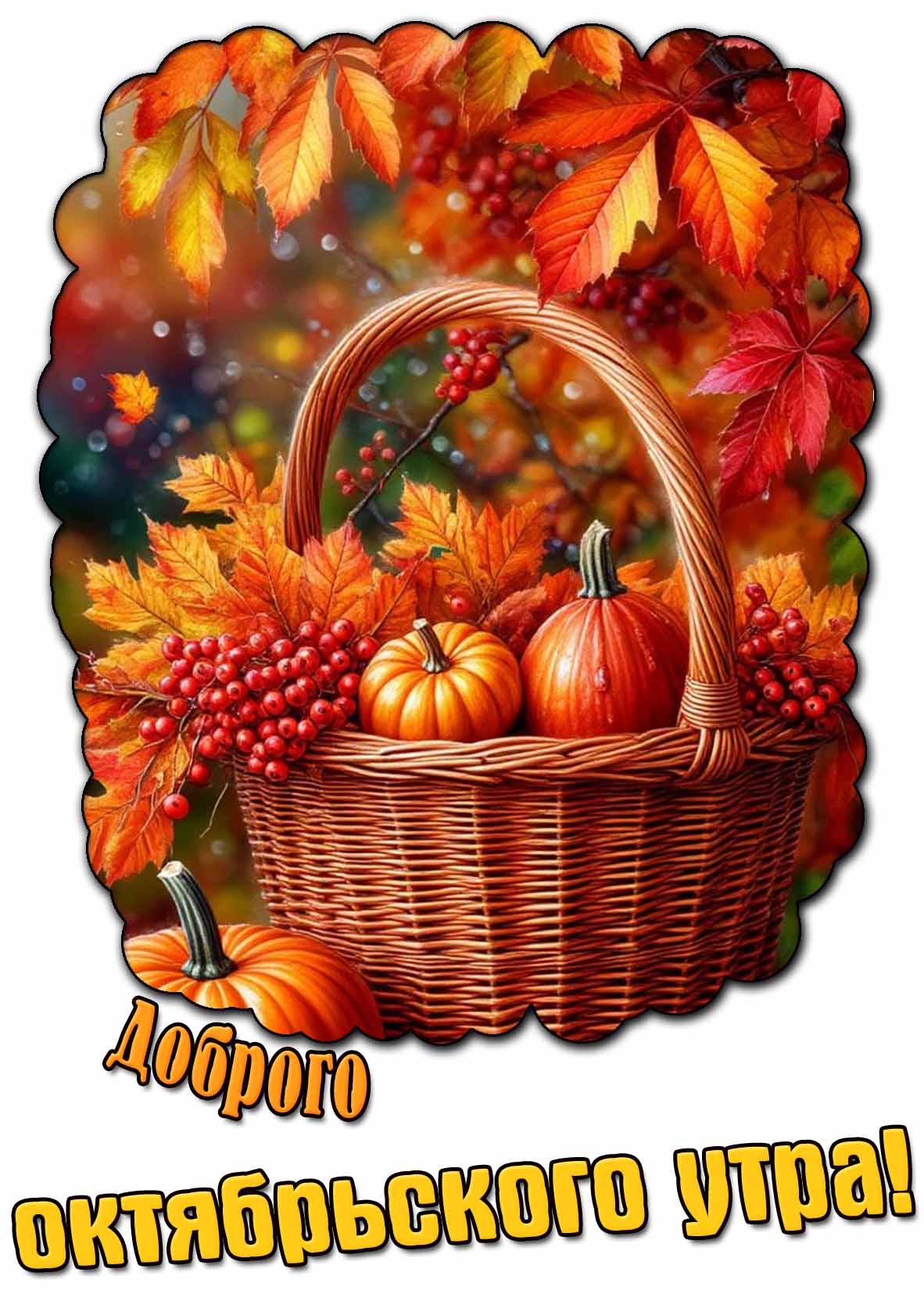 Красивая открытка доброго октябрьского утра