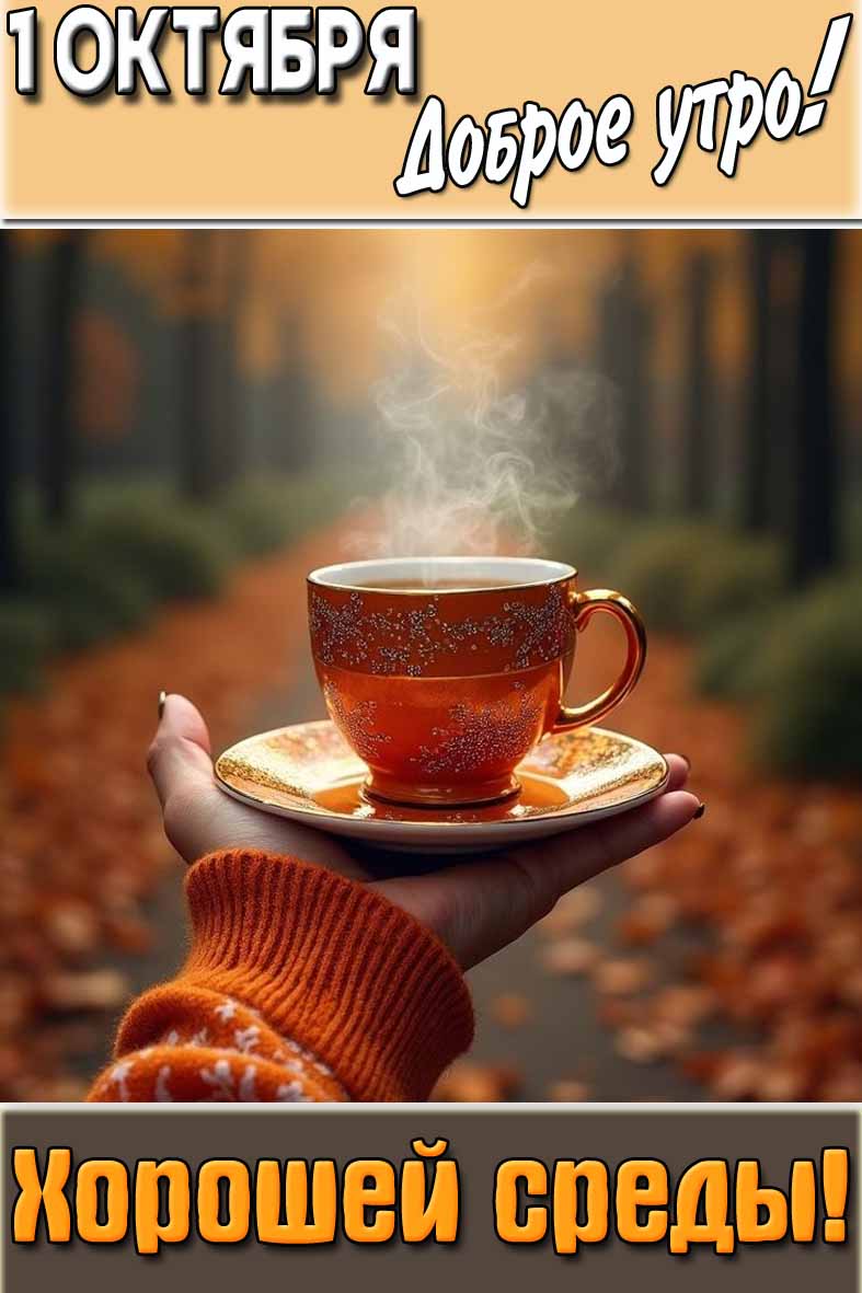 Картинка "1 октября доброе утро! Хорошей среды!"