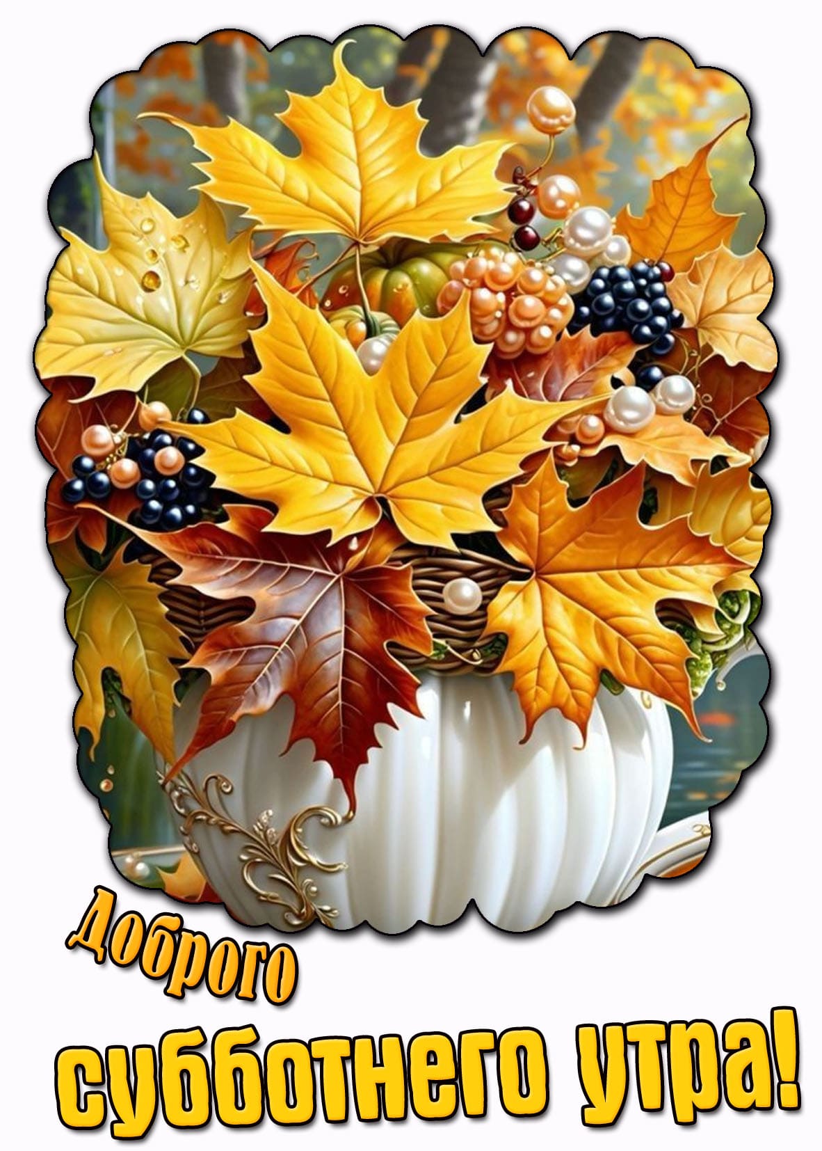 Осенняя картинка "Доброго субботнего утра!"