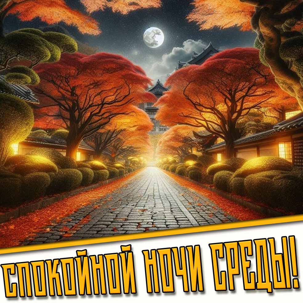 Спокойной ночи среды! - осенняя картинка