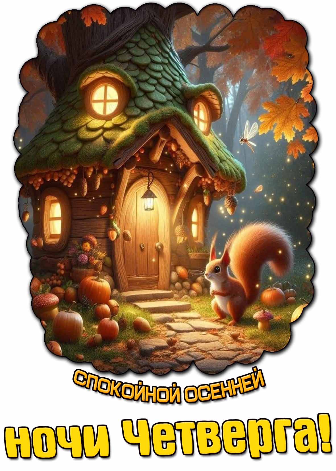Красивая картинка спокойной осенней ночи четверга