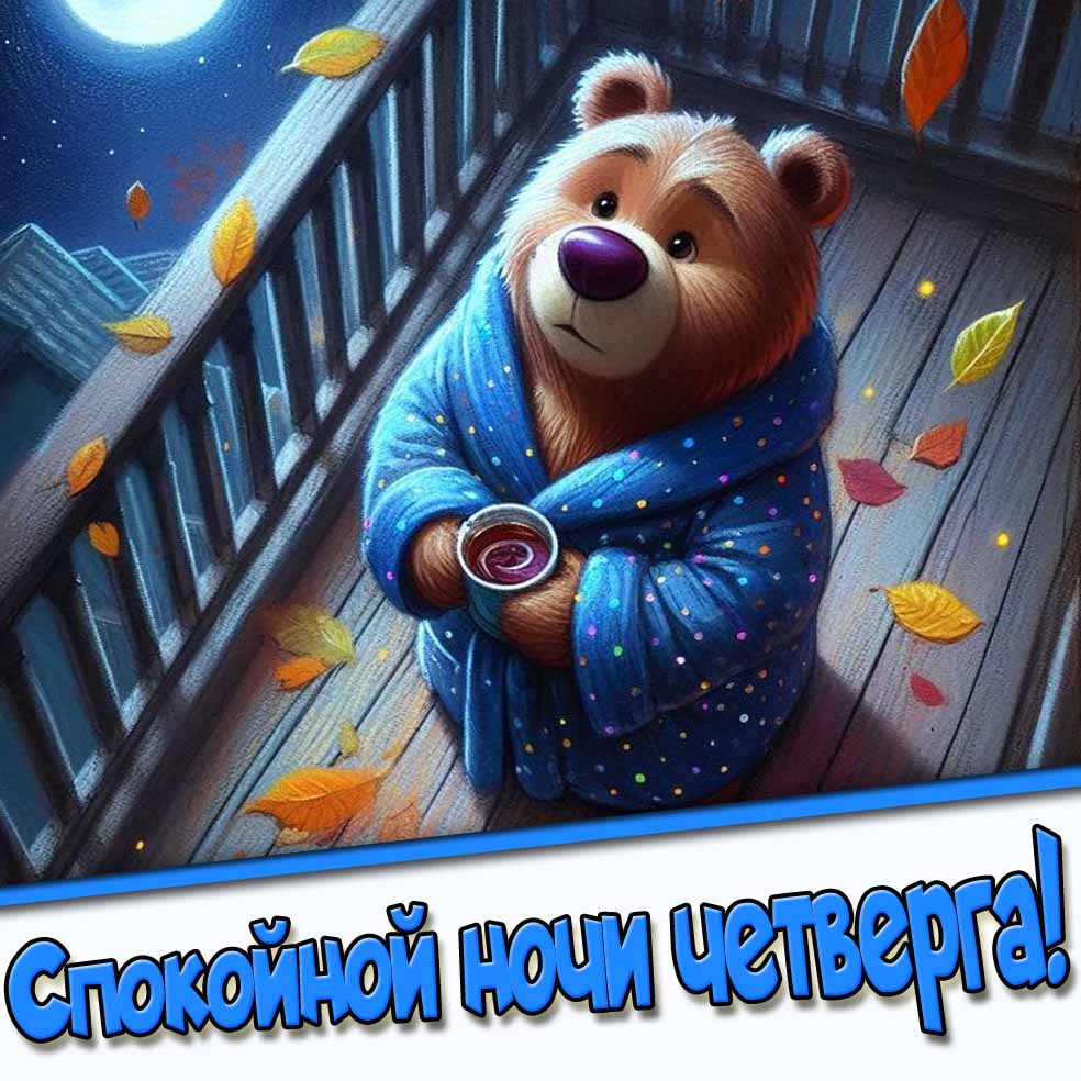 Прикольная осенняя открытка спокойной ночи четверга