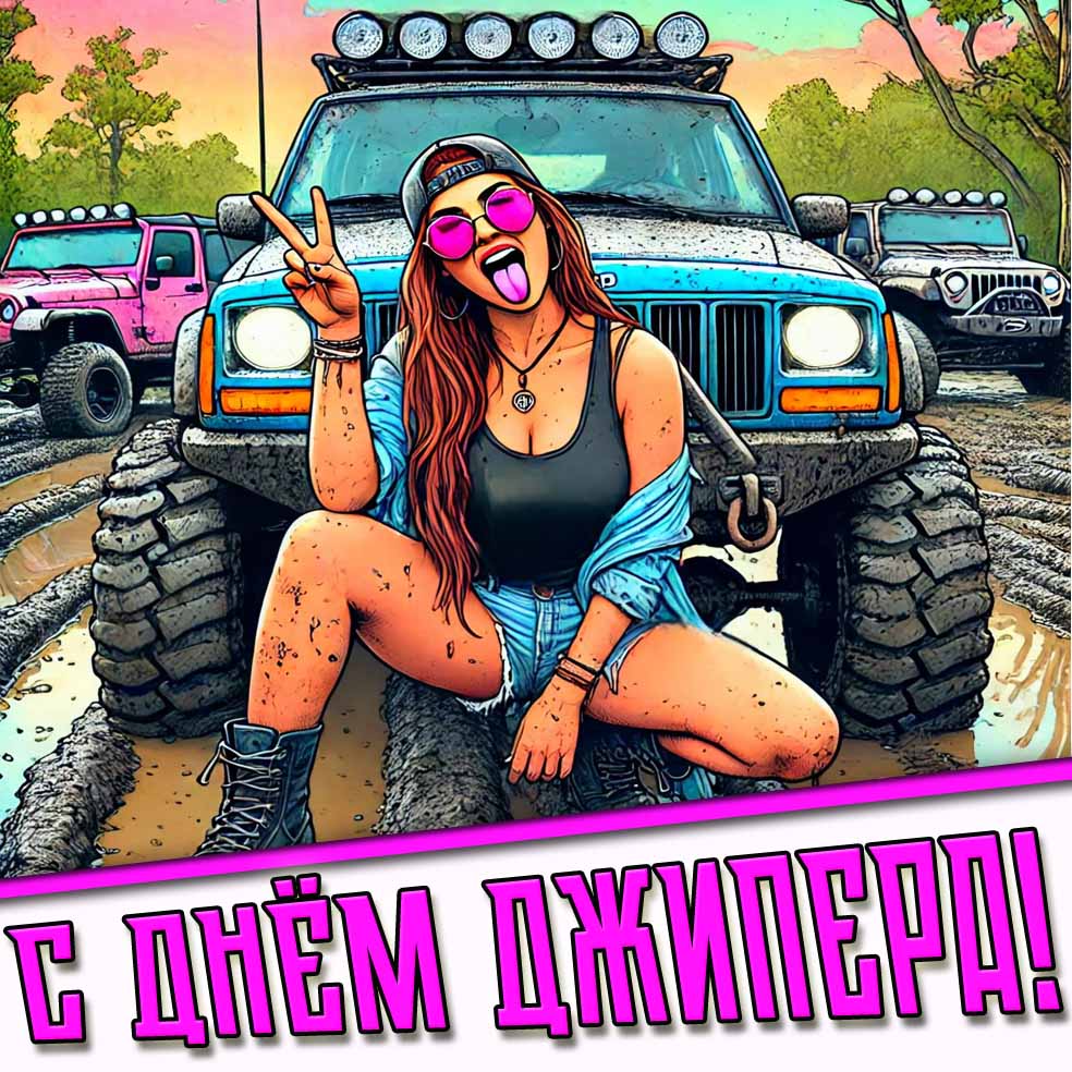 Прикольная открытка с днём джипера