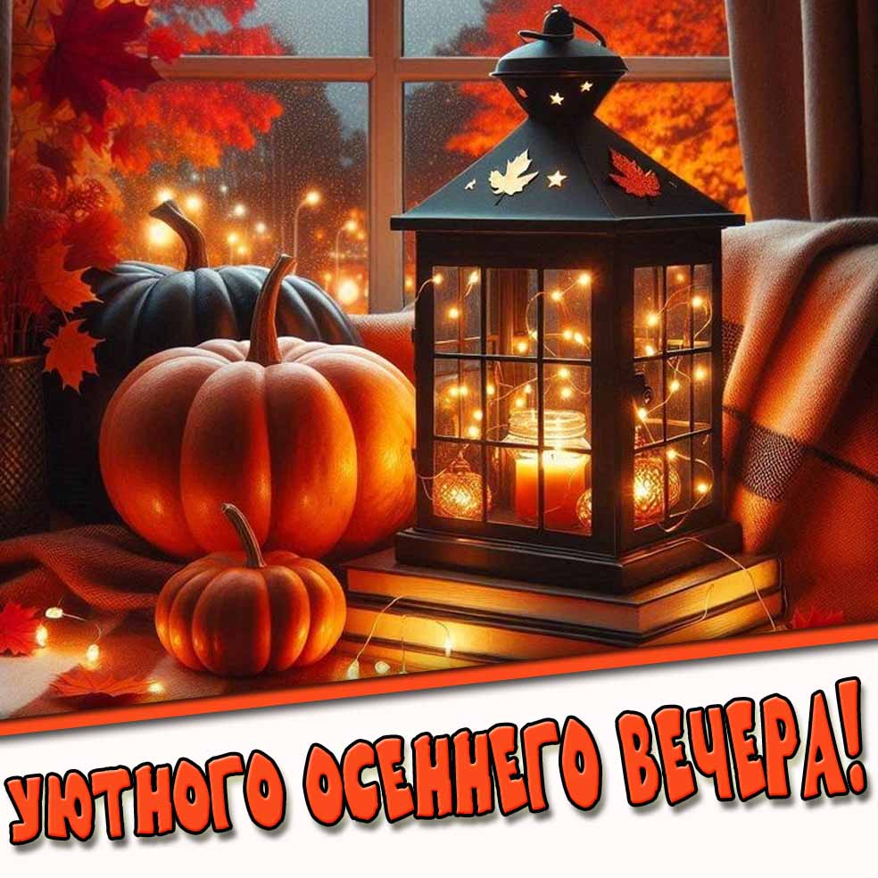 Уютного осеннего вечера! - открытка