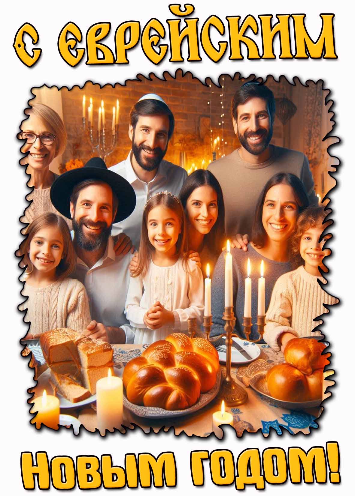 Открытка с еврейским новым годом!