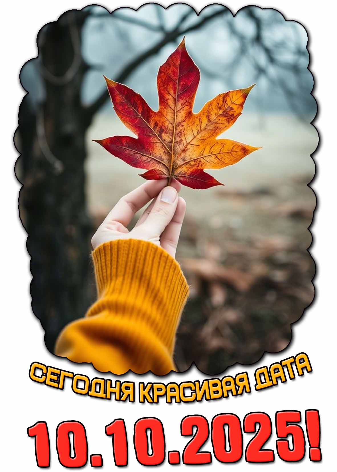 Открытка сегодня красивая дата 10.10.2025