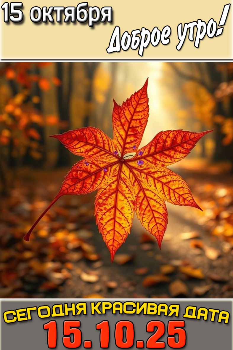 Картинка "15 октября доброе утро! Сегодня красивая дата 15.10.25!"